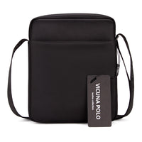 Vicuna Polo Oxford Polyester / Leder Kuriertasche - Schwarz - miqaya