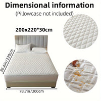 1pc Layered Solid Color Waterproof Mattress Protector (Without Pillowcase And Pillow Insert) Soft And Comfortable Mattress Cover Bedroom Guest Room Bedding Waterproof Mattress Protector Room Bedspread Non-slip All-inclusive P