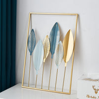 Colorful Leaf Metal Wall Art - Nordic Luxe Iron Plant Decor - 3pcs Set