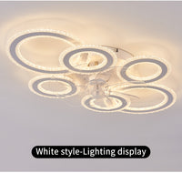 Modern Adjustable Ceiling Fan Light with Remote Control - 6 Brightness Levels, ABS/Acrylic/Metal Design, Mold-Resistant, Ideal for Living Room, Office, Bedroom, Kitchen, Fan for Bedroom, Perfect for Christmas Gifts, Holiday O