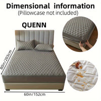 1pc Layered Solid Color Waterproof Mattress Protector (Without Pillowcase And Pillow Insert) Soft And Comfortable Mattress Cover Bedroom Guest Room Bedding Waterproof Mattress Protector Room Bedspread Non-slip All-inclusive P