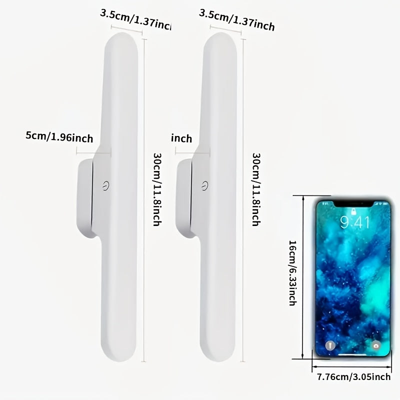 1/2 Modern LED Vanity Light, Makeup Mirror Lamp with Touch Control 3000K-6000K, USB Rechargeable, Magnetic Rotating Design for Dressing Table Mirrors, ≤36V, 1200mAh Battery