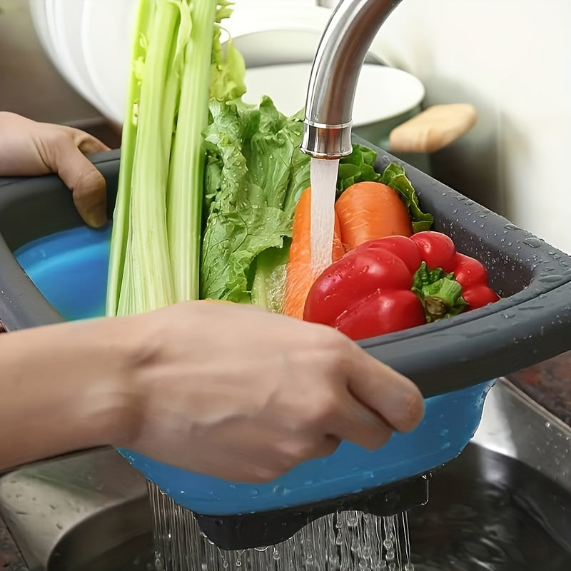 1pc Collapsible Colander Strainer Over The Sink