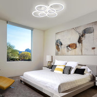 Modern LED Recessed Ceiling Light, 6-Ring Design, 4000K Non-Dimmable, E26 Base, for Kitchen, Living Room, Bedroom, Laundry Room Lighting - Indoor LED Lights, Energy Efficient, Ceiling Light Fixture