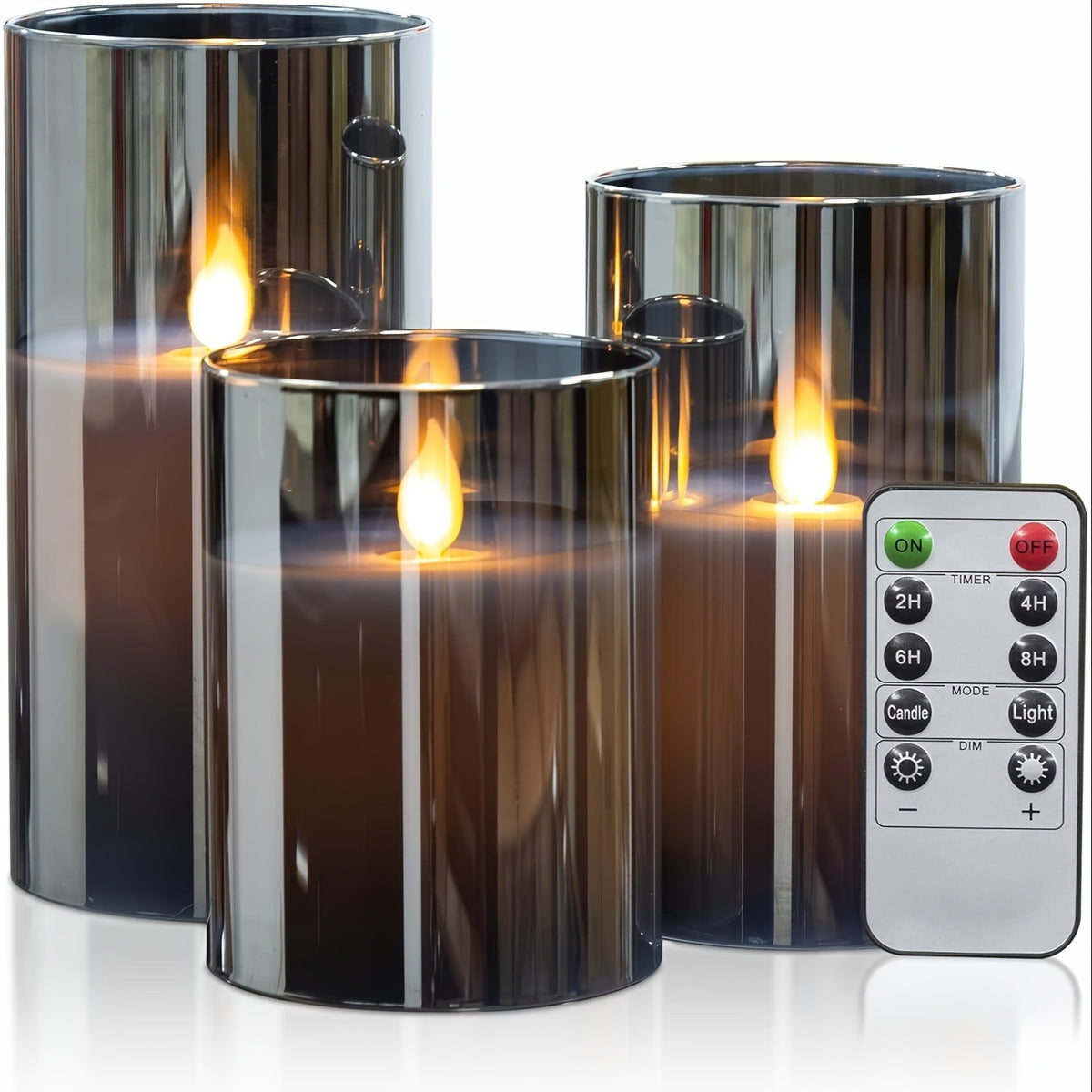 Flameless Candles with Remote Timer - 3pcs