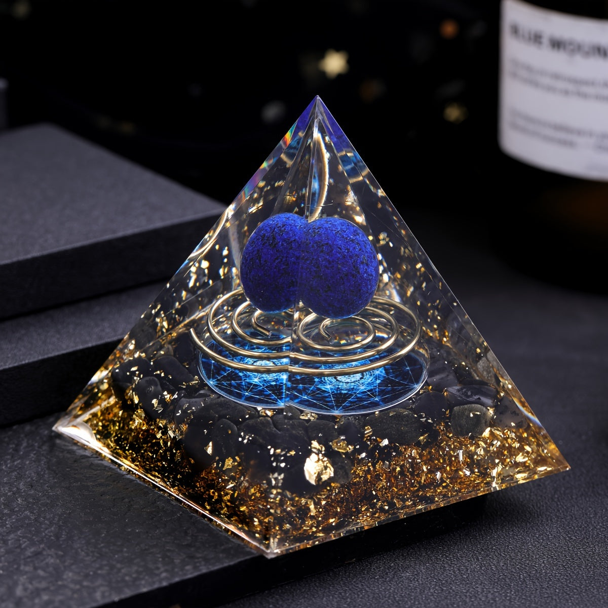 Lapis Lazuli Orgone Crystal Pyramid, Unique Gift Idea