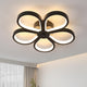 Modern LED Semi-Recessed Flush Mount Light Fixture, 85-265V, Flower-Shaped Tri-Color Dimmable Ceiling Light with Acrylic Shade - Ideal for Living Room, Bedroom, Study, Dining Room, and Foyer Decor, Bedroom Lighting | Modern C