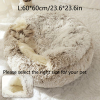 Luxurious Plush Hooded Donut Pet Bed for Cats & Small Dogs