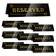 10pcs Elegant Golden Acrylic "Reserved" Table Signs - Waterproof, Double-Sided with Decorative Arrows, Perfect for Weddings, Parties, Restaurants & Meetings