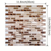 Shinyhome Peel and Stick Backsplash, 3D Mosaic Tile Stickers - 10-Piece