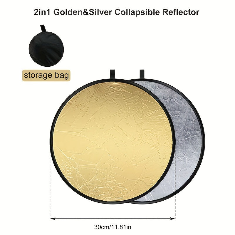 Photography Reflector - Fill Light - Golden & Silvery Panel