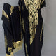 Large Size Luxury Gilded Leaf Loose Muslim Robe Middle East Dress with Gilded Luxury Headscarf