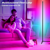 RGB LED Corner Floor Lamp with Remote, USB Powered - Adjustable Height