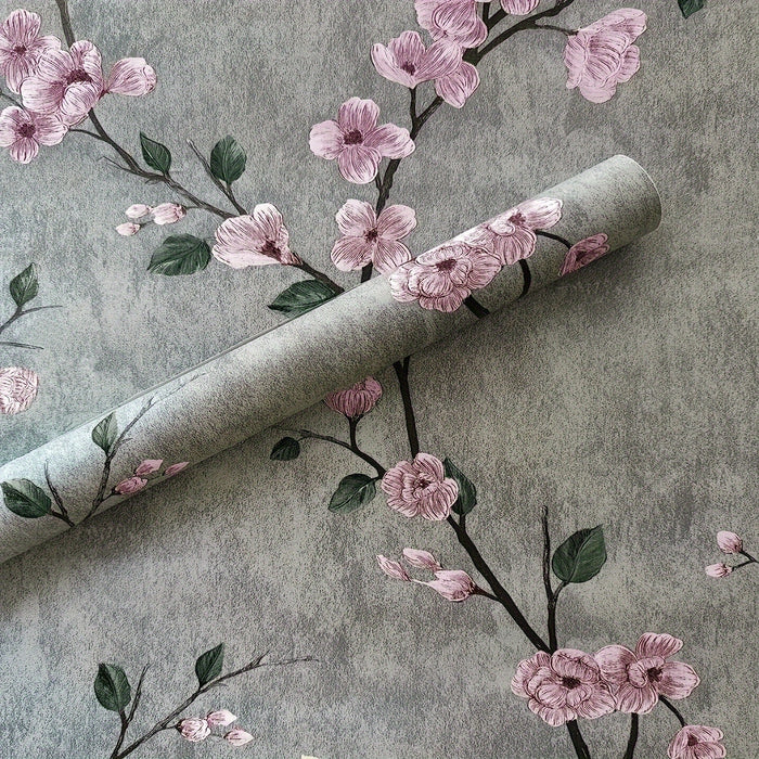 Vintage Green Floral Self-Adhesive Wallpape