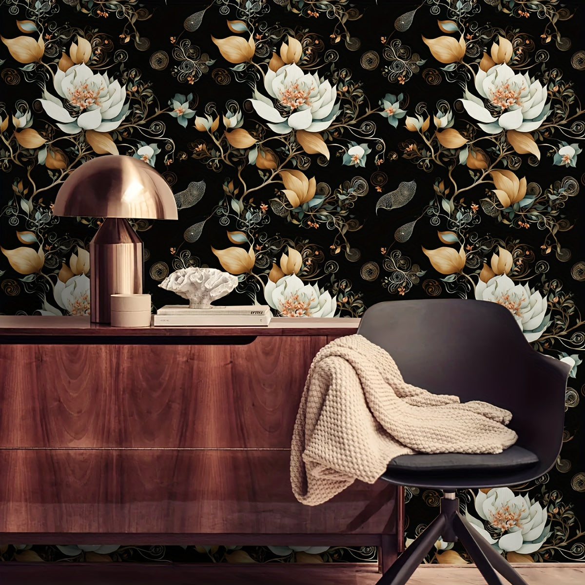 Retro Floral Self-Adhesive Wallpaper