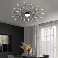 Modern LED Vortex Fireworks Ceiling Light – Sleek Acrylic Design with Illuminated Base, Neutral Lighting for Bedroom, Living Room, or Dining Room, Lights for Living Room