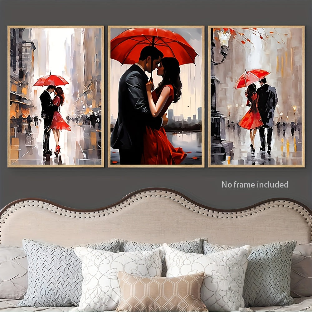 Romantic Abstract Canvas Art Set - 3-Piece - 39.88x59.94 cm