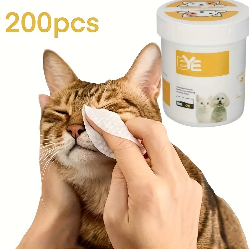 Pet Eye Wet Wipes - Eye Cleaner: Removing Tear Stains - 200 Pieces