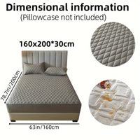 1pc Layered Solid Color Waterproof Mattress Protector (Without Pillowcase And Pillow Insert) Soft And Comfortable Mattress Cover Bedroom Guest Room Bedding Waterproof Mattress Protector Room Bedspread Non-slip All-inclusive P
