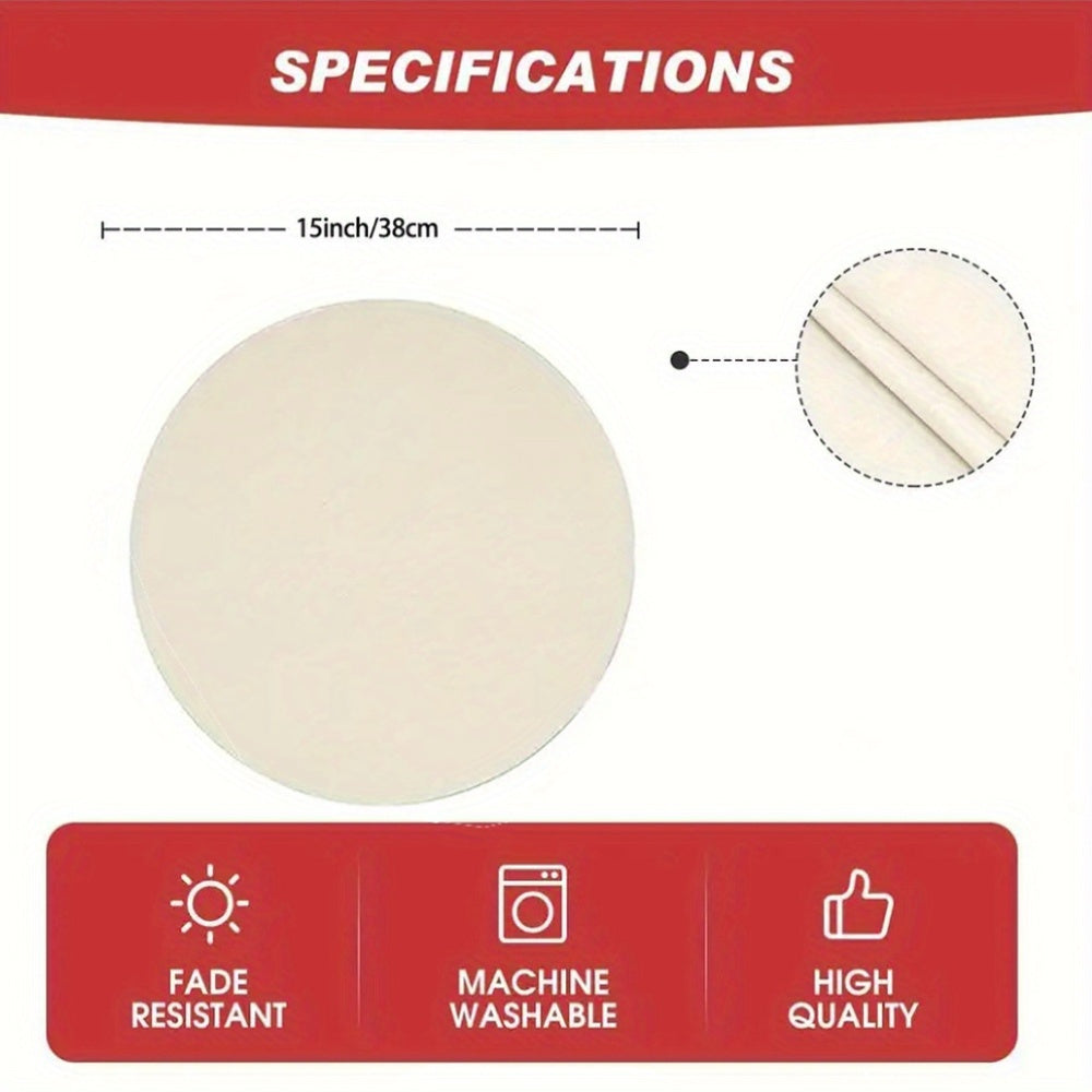 4-Pack Vintage Golden Round Placemats, 38.1cm Polyester Non-Slip Washable Table Mats for Home, Kitchen, Banquet, Party Dining Decor