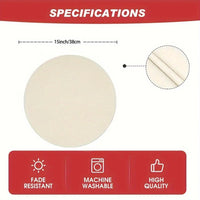 4-Pack Vintage Golden Round Placemats, 38.1cm Polyester Non-Slip Washable Table Mats for Home, Kitchen, Banquet, Party Dining Decor