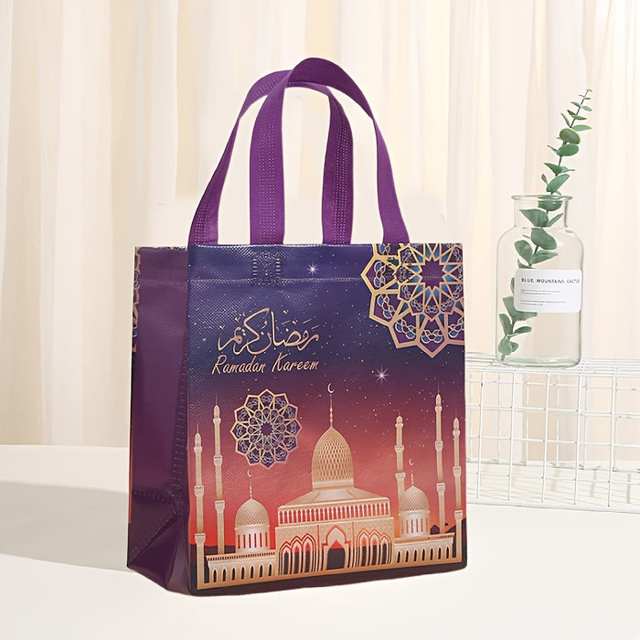 12pcs Polyester Gift Bags, Multicolor, with Eid Al-Fitr Designs