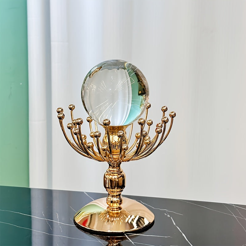 Vintage Golden-Tone Metal & Crystal Love-Themed Decorative Ornament