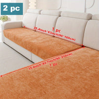Modern Chenille Sofa Protection Pad 2pc Set – Pet Friendly, Non-Slip, Scratch Resistant – Machine Washable Polyester Sofa Covers for Armchair, Loveseat, 3-Seater, 4-Seater and Sectional Sofas