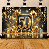 Elegant 50th Anniversary Celebration Banner - 243.84x182.88cm