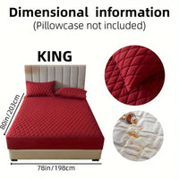 1pc Layered Solid Color Waterproof Mattress Protector (Without Pillowcase And Pillow Insert) Soft And Comfortable Mattress Cover Bedroom Guest Room Bedding Waterproof Mattress Protector Room Bedspread Non-slip All-inclusive P