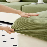 Modern Stretch Sofa Slipcovers - 1 Piece Polar Fleece Fabric Couch Protector, Machine Washable Sofa Cover, Fits Armchair to 4-Seater Sectional, Pet & Kid Friendly Furniture Protection