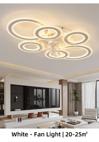 Modern Adjustable Ceiling Fan Light with Remote Control - 6 Brightness Levels, ABS/Acrylic/Metal Design, Mold-Resistant, Ideal for Living Room, Office, Bedroom, Kitchen, Fan for Bedroom, Perfect for Christmas Gifts, Holiday O