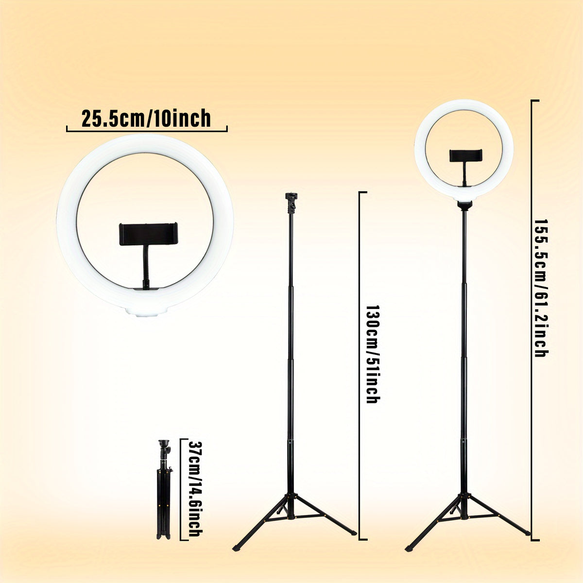 Flexible Rotation, USB Power Supply, Foldable Selfie Lamp with Mobile Phone Bracket