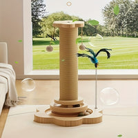 High-Quality Cat Spinning Toy with a Sisal Scratching Post