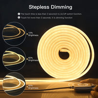 Flexible USB-Powered LED Neon Strip Lights - Energy-Saving with Touch Control