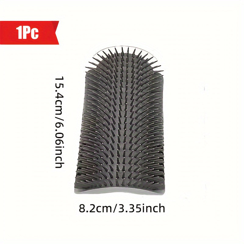 Wall-Mounted Cat Self-Groomer Brush - Corner Massaging Scratcher