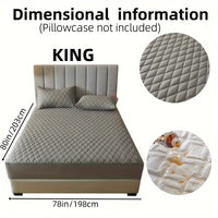 1pc Layered Solid Color Waterproof Mattress Protector (Without Pillowcase And Pillow Insert) Soft And Comfortable Mattress Cover Bedroom Guest Room Bedding Waterproof Mattress Protector Room Bedspread Non-slip All-inclusive P