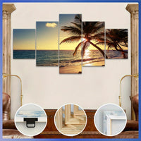 Wooden Framed Canvas, Island Scenery - 5pcs