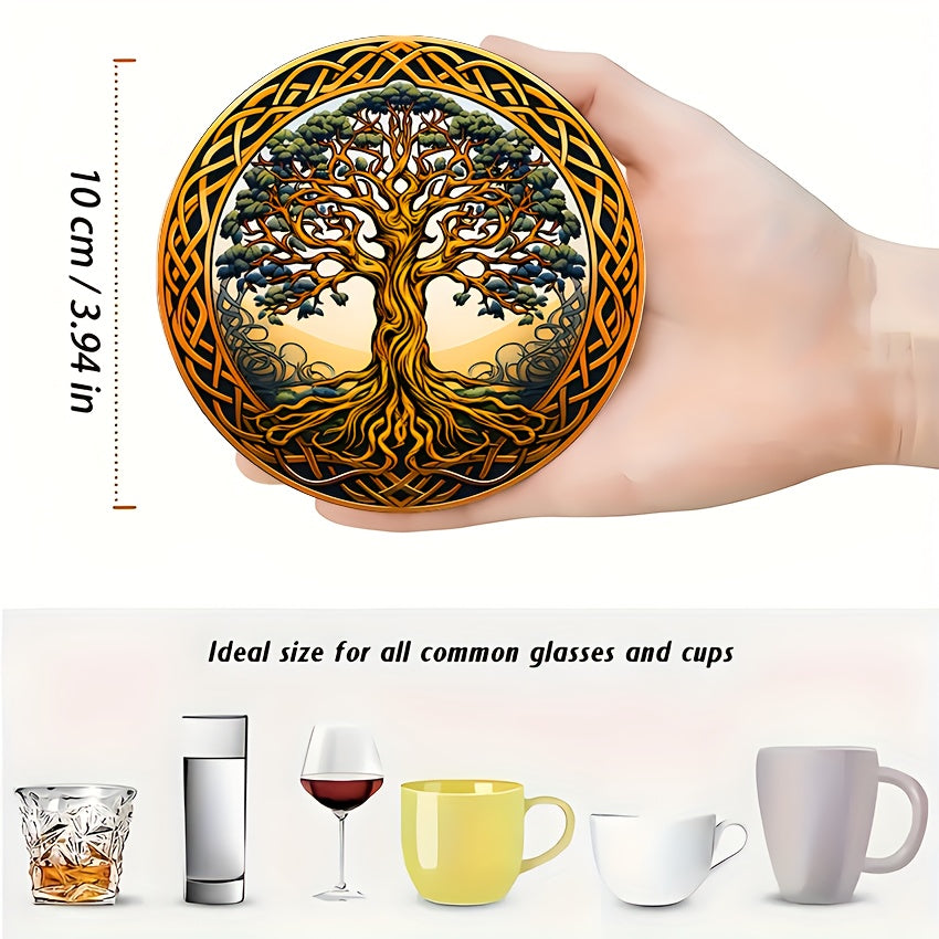 Tree of Life Wooden Coaster Set - 6pcs