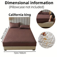 1pc Layered Solid Color Waterproof Mattress Protector (Without Pillowcase And Pillow Insert) Soft And Comfortable Mattress Cover Bedroom Guest Room Bedding Waterproof Mattress Protector Room Bedspread Non-slip All-inclusive P