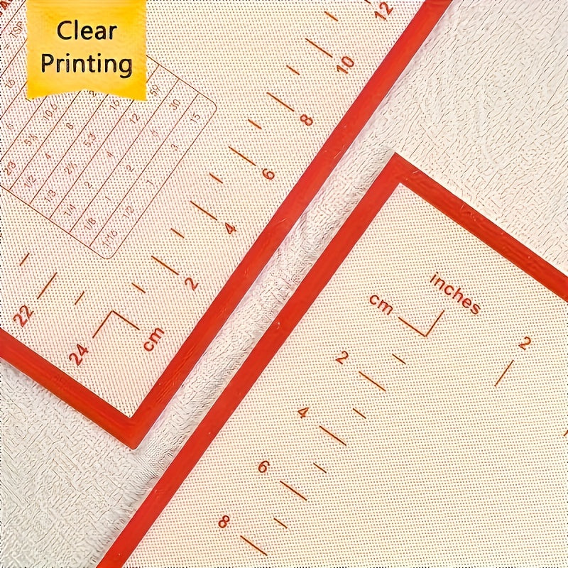 1pc Large Silicone Pastry Mat, Non-Stick Baking Mat for Pizza, Cakes, Dough, Kitchen Cooking, Grilling, Food-Safe Bakeware, Christmas Table Mat, Home Kitchen Essential