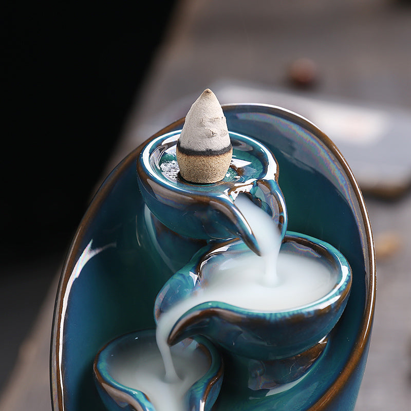 Ceramic Waterfall Incense Burner