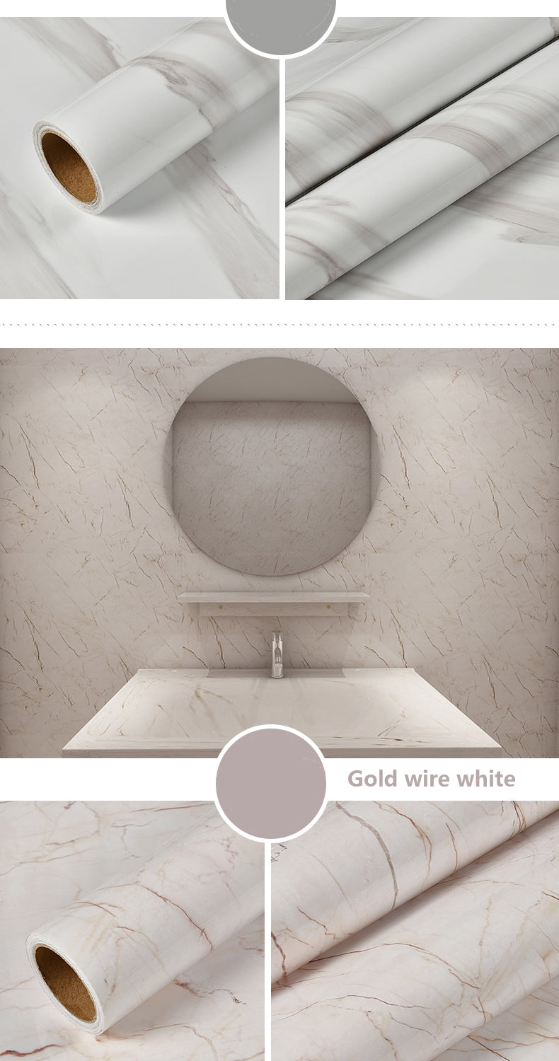 Self-Adhesive Wallpaper, Marble Pattern Vinyl Film Self-Adhesive Contact Paper