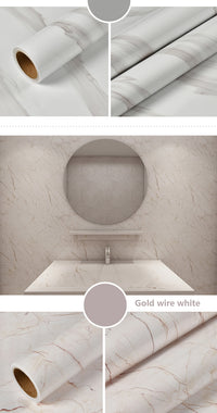 Self-Adhesive Wallpaper, Marble Pattern Vinyl Film Self-Adhesive Contact Paper