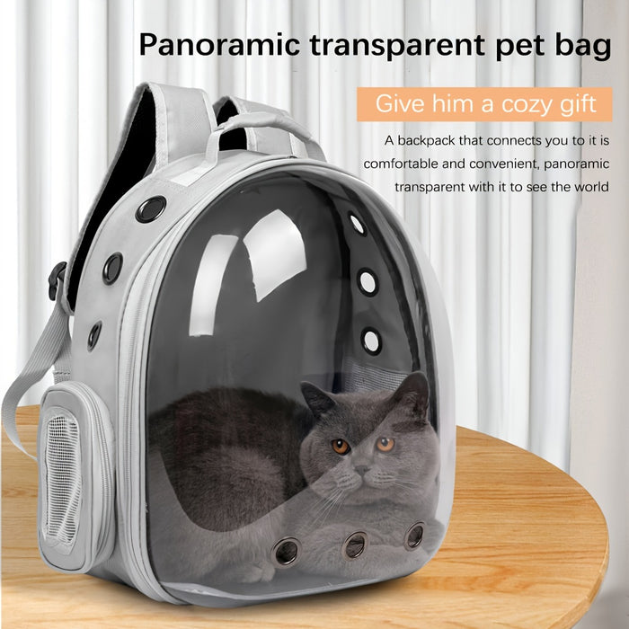 Large Capacity Cat Backpack, Transparent Pet Carrier with Breathable Design