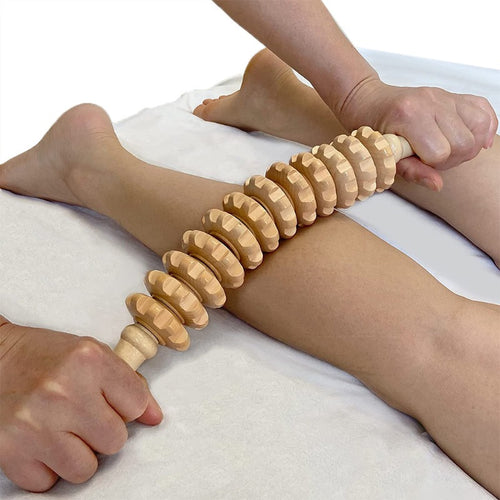 Wooden Body Fascia Massager with Non-Slip Handle