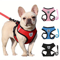 Dog Harnesses Leash, Mesh Cloth Pet Collars