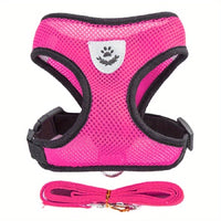 Dog Harnesses Leash, Mesh Cloth Pet Collars