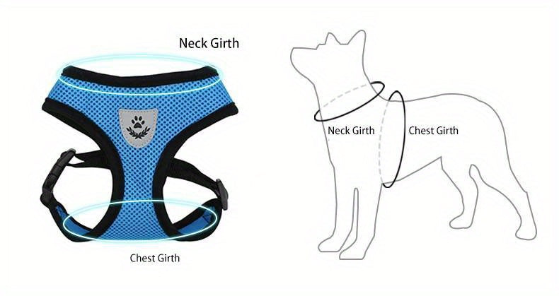 Dog Harnesses Leash, Mesh Cloth Pet Collars