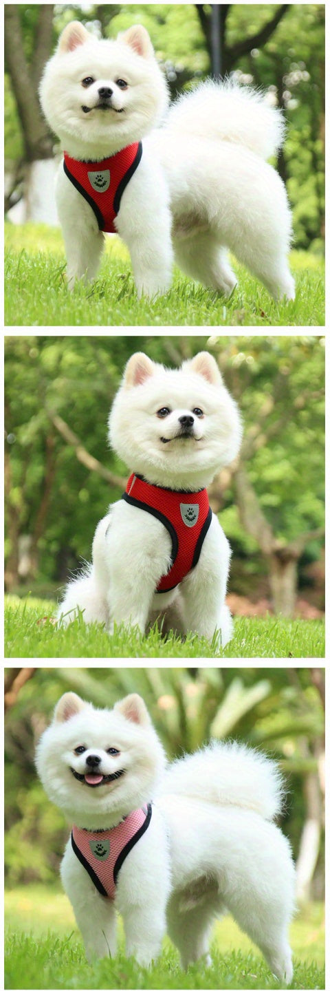 Dog Harnesses Leash, Mesh Cloth Pet Collars